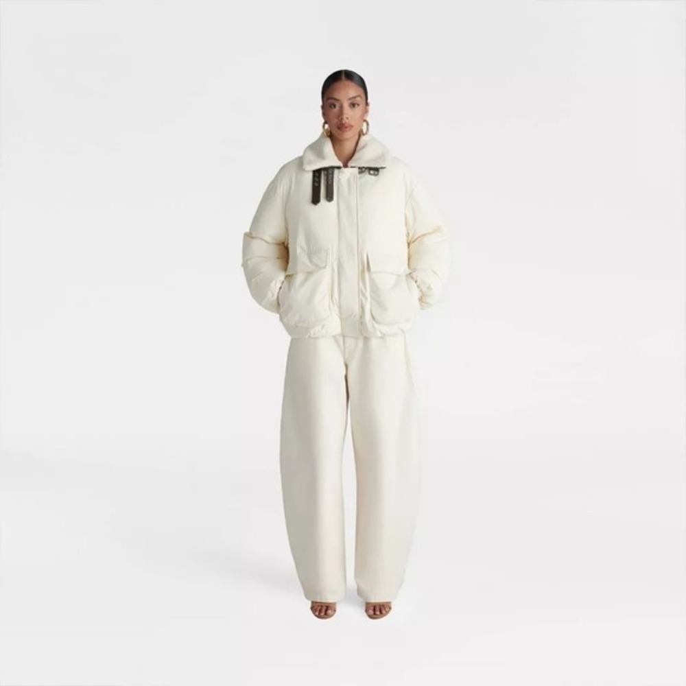 KBB KAHLANA Target Women's XS / Extra Small The Utility Puffer Coat Jacket Cream - Picture 4 of 9